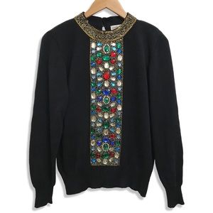 Vintage 80s BONNIE BOERER & CO. Jeweled Sweater
